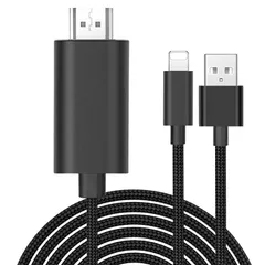 日本語取説書付き iPhone/iPad対応 娯楽/仕事/オフィス/ホーム兼用 AV/TV視聴 画面ミラーリング 差し込むだけ 設定不要 1080P大画面 Phone/Padの画面をテレビに映す 充電しながら再生】 【2-in-1 AV交換アダプタ