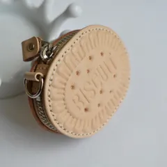 【受注販売】ハンドメイド　レザー　小物入れ　ビスケット大