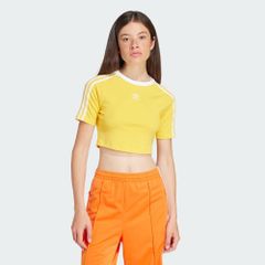 (アディダスオリジナルス) adidas Originals スリーストライプス 半袖ベビーＴシャツ 半袖Ｔシャツ レディース KNZ20 IP0660 WOMEN THREE STRIPES SHORT SLEEVE BABY T-SHIRT  GOLD
