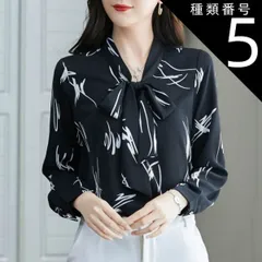 種類5：ホワイト/5XL ２色展開 ボウタイ ブラウス トップス シャツ プルオーバー 袖あり 長袖 ベルト かわいい 大人可愛い きれいめ カジュアル 大人 上品 おしゃれ アジアン 大人女子 こなれ感 ラブリー キュート 個性的 クール モード系 エレガン