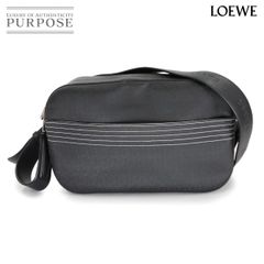 新品同様 ロエベ LOEWE リピートアナグラム ショルダー バッグ PVC レザー ブラック Shoulder Bag 90286266