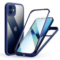 新品 MQman iPhone12 iPhone12Pro ケース 前面ガラス+背面ガラス 360°全面保護 100％画面タッチ感度 耐衝撃 強化ガラス フロント+バックプレート 軽量 ワイヤレス充電対応 前後 両面 カバー (iphone12/12pro用