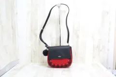 Kate Spade New York  ケイトスペード ニューヨーク  レザー フェルト ショルダーバッグ  ブラック レッド