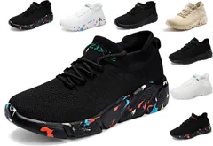 【新着商品】[Chomena] シューズ メンズ レディース スニーカー ランニングシューズ スポーツシューズ 運動靴 黒 白 ウォーキングシューズ スリッポン トレーニング カップル 靴 ジョギング 厚底 幅広 大きい 人気 男女兼用 カジュアル 室内 超軽