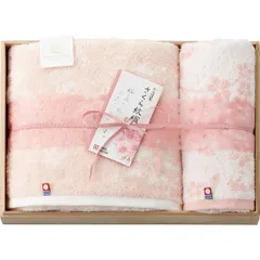 今治謹製 さくら紋織 桜染め バス・フェイスタオルセット 木箱入 SM2250 香典返し 御供 粗供養 詰め合わせ ギフト プレゼント 割引 景品 品物 新築祝い 結婚内祝い 出産内祝い ご挨拶 引っ越し 引越し 内祝い 写真入り