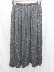 ◇ green label relaxing UNITED ARROWS 水玉 ドット ロング ギャザー スカート ブラック ホワイト レディース P  【1407260032823】