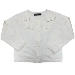 ベベ bebe ニットカーディガン リボン付き 白 ホワイト 100 子ども服 女の子 フォーマル 発表会 子供服 上品 きれいめ 可愛い おしゃれ 人気 ブランド セレモニー 春秋冬 お出かけ 