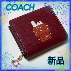 COACH 二つ折り財布 スヌーピー ワインマルチ CF252 - メルカリ