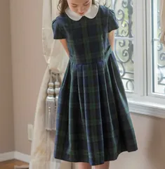 【ブラックウォッチ】チェック柄白襟フォーマルワンピース TAK キッズ キャサリンコテージ