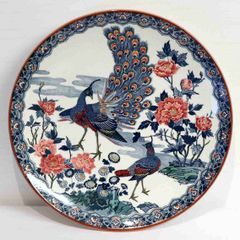 色絵 皿 鳥 花文様 陶磁器 飾り皿 九谷焼 - メルカリ