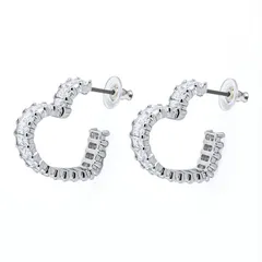 スワロフスキー ピアス Matrix マトリックス フープピアス ハート シルバー クリア 5653170