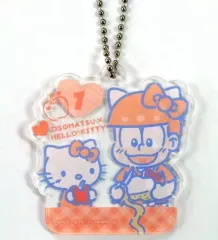 【中古】キーホルダー・マスコット(キャラクター) おそ松×ハローキティ 「おそ松×ハローキティさん×サンリオキャラクターズカフェ アクリルキーホルダー」 原宿カフェ限定