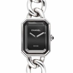 CHANEL シャネル プルミエール メタル チェーン 時計 H7018 ブラックラッカーダイヤル 18cm ミディアムモデル クオーツ SWISS MADE【送料無料】レディース【中古】24421014