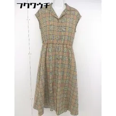 ◇ w closet チェック 開襟 ノースリーブ ロング シャツ ワンピース サイズ F ベージュ イエロー マルチ レディース  【中古】 【1201070001310】