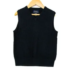 ポロラルフローレン ニットベスト ジャケット アウター Vネック キッズ 男の子用 6サイズ ネイビー POLO RALPH LAUREN 【中古】