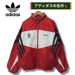 90s アディダス ナイロンジャケット L相当 レッド adidas ヴィンテージ Vintage 90s〜00s 初期 万国旗タグ ストリート Y2K オーバーサイズ ビッグシルエット ロゴ刺繍 スポーツ スポーツミックス ブラック ホワイト 古着 L403