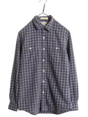 【お得なクーポン配布中!】 エルエルビーン チェック 長袖 フランネル シャツ メンズ S 古着 LLBEAN アウトドア コットン 長袖シャツ ネルシャツ ポケット付き 2トーン