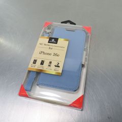 未開封品 Corallo iPhone16e カバー ケース 手帳型 ブルー カードポケット付き