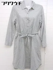◇ ◎ URBAN RESEARCH DOORS コーデュロイ 生地 ヘンリー ネック 長袖 膝下丈 ワンピース サイズONE グレー レディース  【1103290010694】