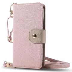 iPhone17 ケース 手帳 肩掛けストラップ レザー 手帳 ケース 【Color】ピンク