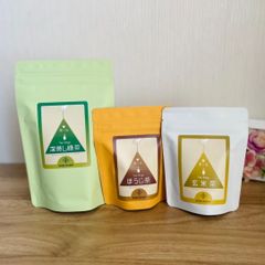 三角ティーバッグ 深蒸し緑茶20個入、ほうじ茶10個入、玄米茶10個入 ３点セット