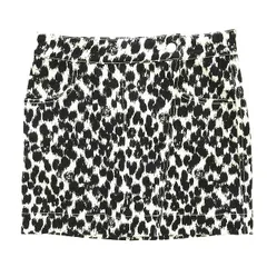 ステラマッカートニー STELLA McCARTNEY 総柄 ラップ風 デニム ミニスカート ストレッチ ボトムス サイズ36 S 黒白 レディース /BLM8