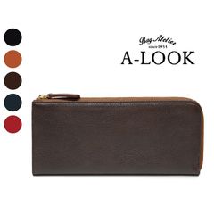 長財布 本革 メンズ レディース ユニセックス L字ファスナー レザー オリーブレザー シンプル 高級 ブランド A-LOOK エールック A1705