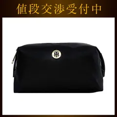 トミーヒルフィガー ポーチ ブラック 美品 小物入れ ナイロン レザー 中古