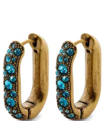 【送料無料】 カートジェイガーロンドン レディース ピアス・イヤリング アクセサリー Pav Oval Hoop Earrings Turquoise