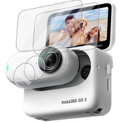 【新着商品】Insta360 GO3 用 対応 液晶保護フィルム 「メイン画面用2枚 Wigsii【4枚】 + レンズフィルム2枚」日本AGC旭硝子素材製、硬度9H、2.5D加工、極薄、高透過率、指紋防止、撥水撥油、衝撃吸収、飛散防止、貼り付け簡単、気泡ゼロW