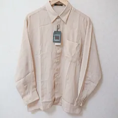 新品(^w^)b 日本製 cosso コッソ 長袖 シャツ トップス 羽織り ストライプ 胸ポケット オシャレ 紳士 タウンユース 普段着 シンプル カジュアル 80's 90's ヴィンテージ ビンテージ ベージュ メンズ サイズL