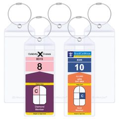 【在庫処分】クルーズ船荷物タグ クルーズ旅行 ラゲージタグ トラベル用 ビニール製 5枚入リ ネームタグ クリア スーツケース (7.2 名札 x 防水 19 荷物タグホルダー cm) Wisdompro