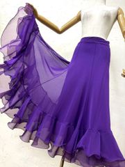 赤 新品 ラインストーン 社交ダンス フレアーデザインスカートd035