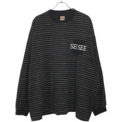 SEE SEE シーシー URBS別注 SUPERBIG FLAT LONG-SLEEVE BOADER ボーダーカットソー  ブラック×イエロー XXL