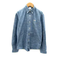 フランクリン&マーシャル FRANKLIN&MARSHALL シャンブレーシャツ 長袖 ボタンダウン XS 青 ブルー /SY38のサムネイル