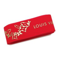 ルイヴィトン リボン ギフト プレゼント ラッピング 包装 ロゴ レッド×ゴールド 赤 幅2.5cm LOUIS VUITTON 【ブランド付属品】【メール便】(ec)