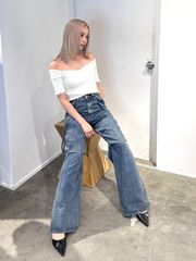完売品】Randyビジューバックカットワイドデニム XS 写真あり - メルカリ