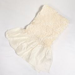 帯揚げ　白　正絹　中抜き絞り