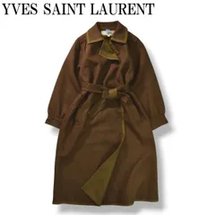 イヴサンローラン　ステンカラーコート　スプリングコート Yves Saint Laurent】イヴサンローラン ステンカラーコート カーキ