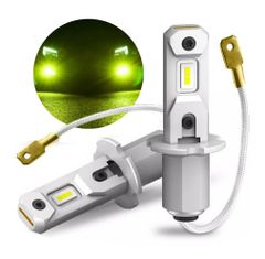 【数量限定】24V 12V 兼用 フォグランプ (10V~60V) 普通車 LED ～トラック H3 フォグ スーパーブライト (レモングリーンイエロー)