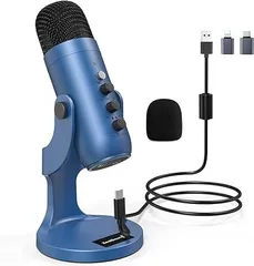 ZealSound USBマイク コンデンサーマイク PC用 卓上マイク 配信用 マイク 単一指向性 録音/ライブ配信/ゲーム実況/会議用 マイク エコー機能付き 高感度集音マイク YouTube/Skype/LINE 生放送 USB ミニ