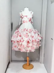 ドレス チマチョゴリ カジュアルチマチョゴリ ミディ丈 ティアード 4段