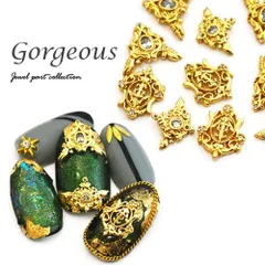 【送料無料】ネイルパーツ ゴージャス パンク ネイティブ ビジュー 宝石 ネイル パーツ ジェル ネイル用品 ハンドメイド デコ メタル デコパーツ ネイルアート ジュエリーネイル ネイルグッズ ジルコニア ゴールドパーツ ネイル工房【ゴージャスジュエリー】