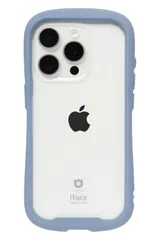 iFace Reflection iPhone 15 Pro ケース クリア 強化ガラス (ペールブルー)【アイフェイス アイフォン15pro 用 iphone15プロ 用 カバー 韓国 耐衝撃 透明 ストラッ [ペールブルー・iPhone 15 Pro専用]