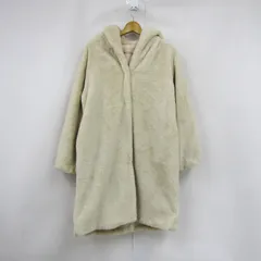 ワンアフターアナザーナイスクラップ フード付ボアコート アウター レディース Fサイズ ベージュ系 one after another NICE CLAUP 【中古】のサムネイル