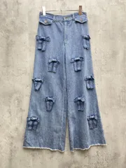 ★美品★poppyあさぎーにょ　デニムリボンパンツ　Mサイズ Poppy あさぎーにょ リボンデニム - メルカリ