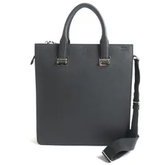 極美品▼定価188100円 dunhill ダンヒル カドガン レザー 2WAY トートバッグ/ショルダーバッグ グレー シルバー金具 伊製 メンズ 袋付きのサムネイル