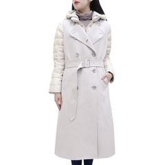 【MOORER / ムーレー】レディース 3WAY ダウンコート (HARNA-CWR MARMO) グレージュ ウール カシミアアウター 22aw-23aw [新品] [訳あり]