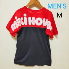 【 ミキハウス 】  Tシャツ  レトロ　大人　MIKIHOUSE　M 黒 ブラック  メンズ レッド 赤 レア ビッグロゴ