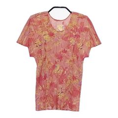 イッセイミヤケ PLEATS PLEASE 花柄 半袖 プリーツ トップス - メルカリ